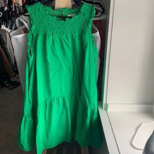 Green ruffle dress